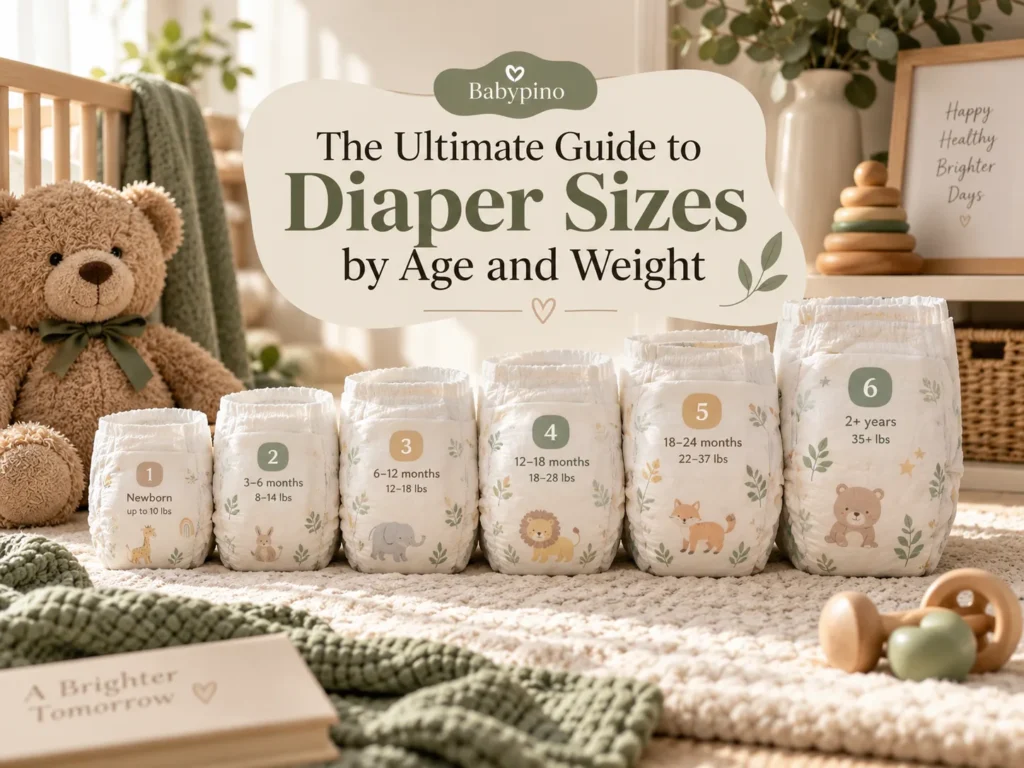 Blog header for The Ultimate Guide to Diaper Sizes by Age and Weight
